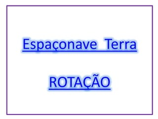 Espaçonave Terra
ROTAÇÃO
 