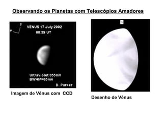 Observando os Planetas com Telescópios Amadores




Imagem de Vênus com CCD
                            Desenho de Vênus
 