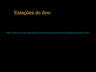 Estações do Ano



http://astro.unl.edu/classaction/animations/coordsmotion/eclipticsimulator.html
 