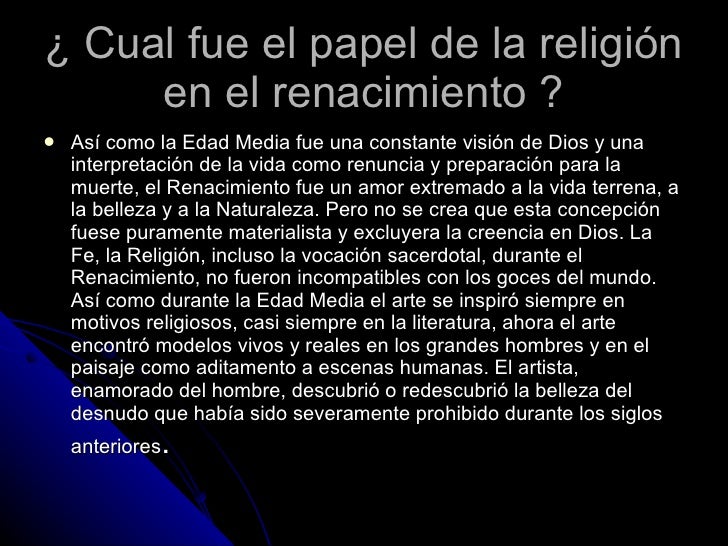 Resultado de imagen para como era la religion en el renacimiento