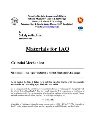 Astronomical Problems And Solutions For Iao Celestial Mechanics Pdf