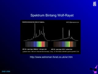 DND-2006
Spektrum Bintang Wolf-Rayet
http://www.astroman.fsnet.co.uk/wr.htm
 