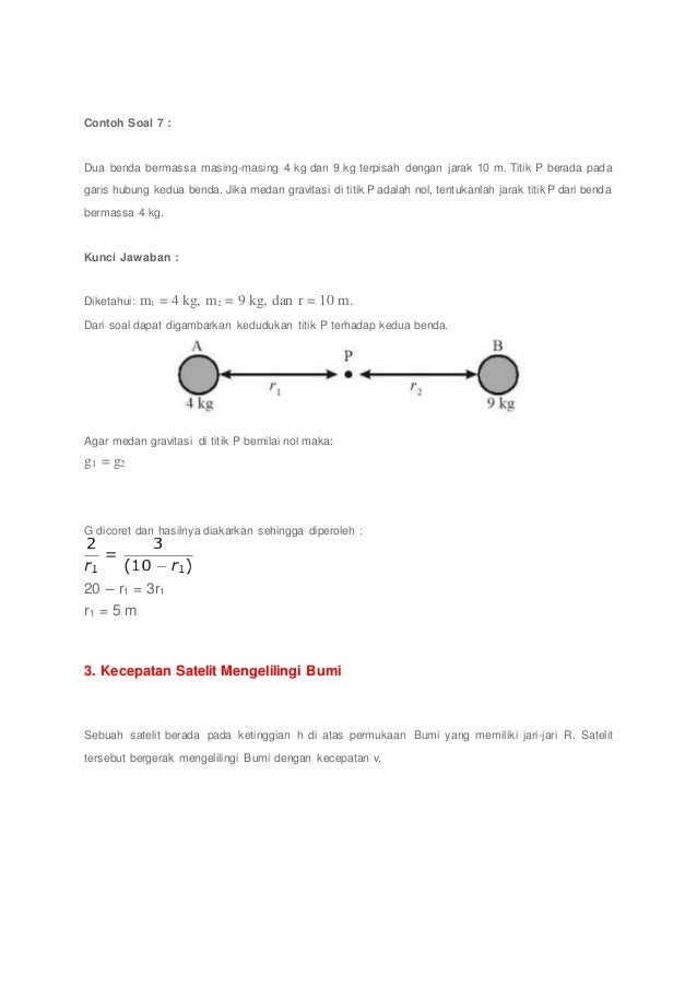 Contoh Soal Kecepatan Satelit Mengelilingi Bumi Berbagi