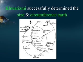 Khwarizmi successfully determined the
size & circumference earth

 