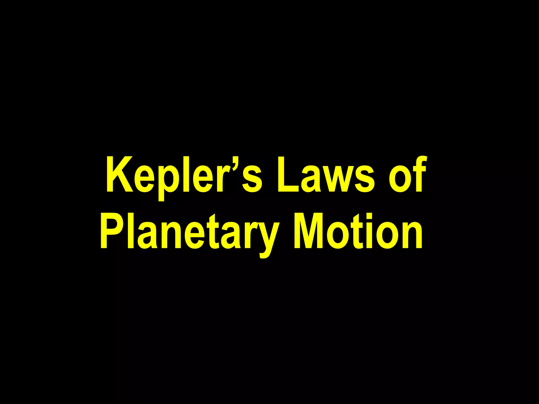 Kepler’s Laws of Planetary Motion   