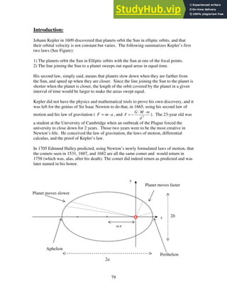Calculus Kepler Astronomy Projects For Calculus And Differential Equations | PDF