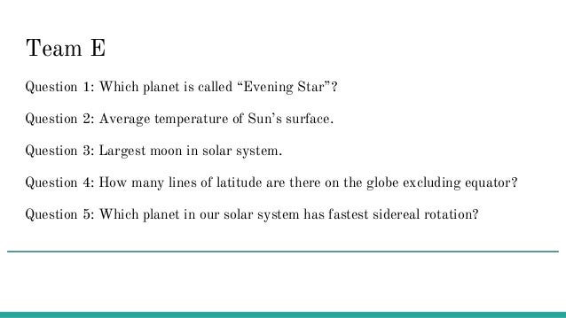 Astronomy Quiz 26 January 2017