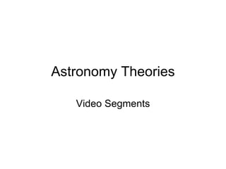 Astronomy Theories

   Video Segments
 