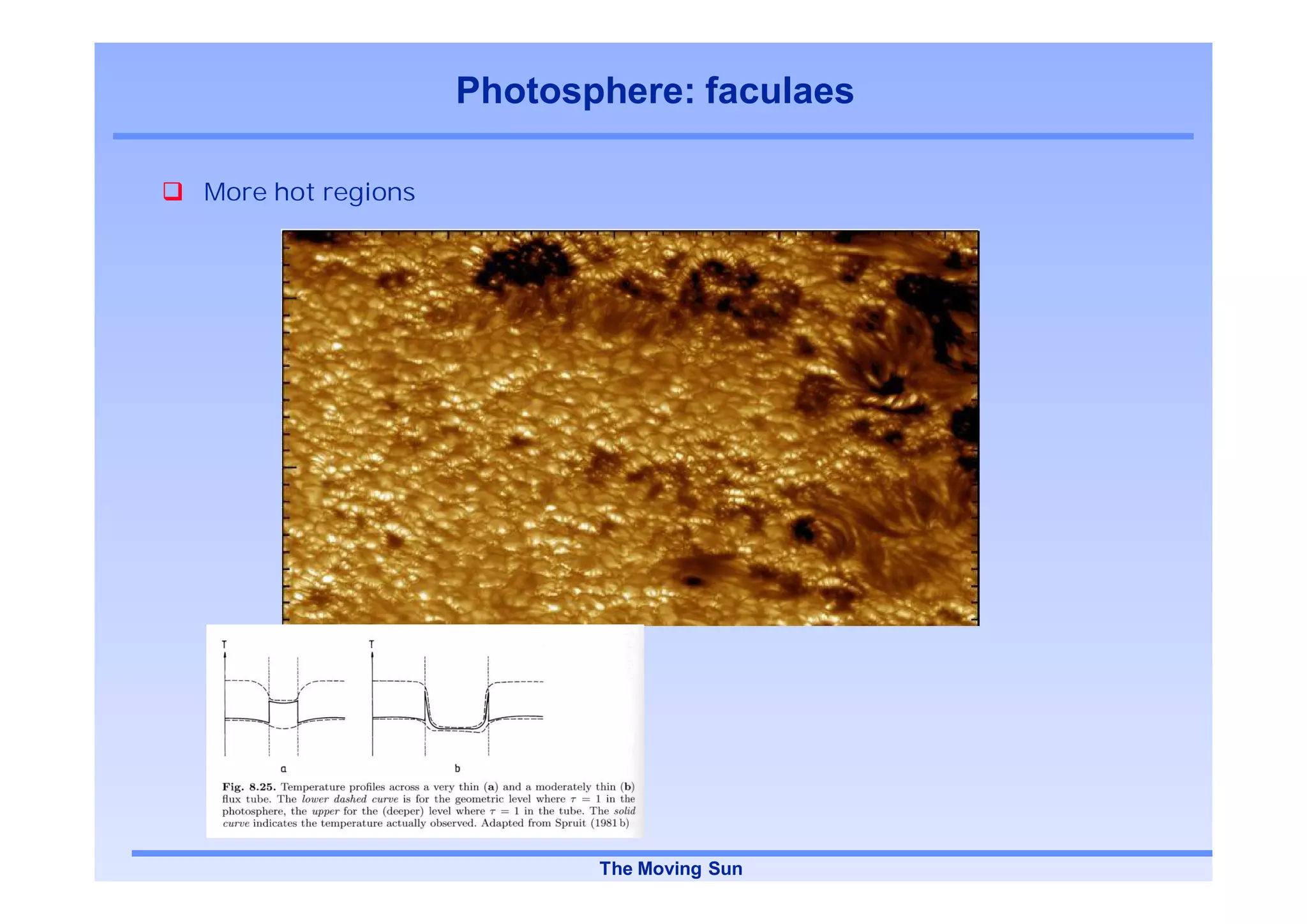 Photosphere: faculaes

More hot regions




                          The Moving Sun
 