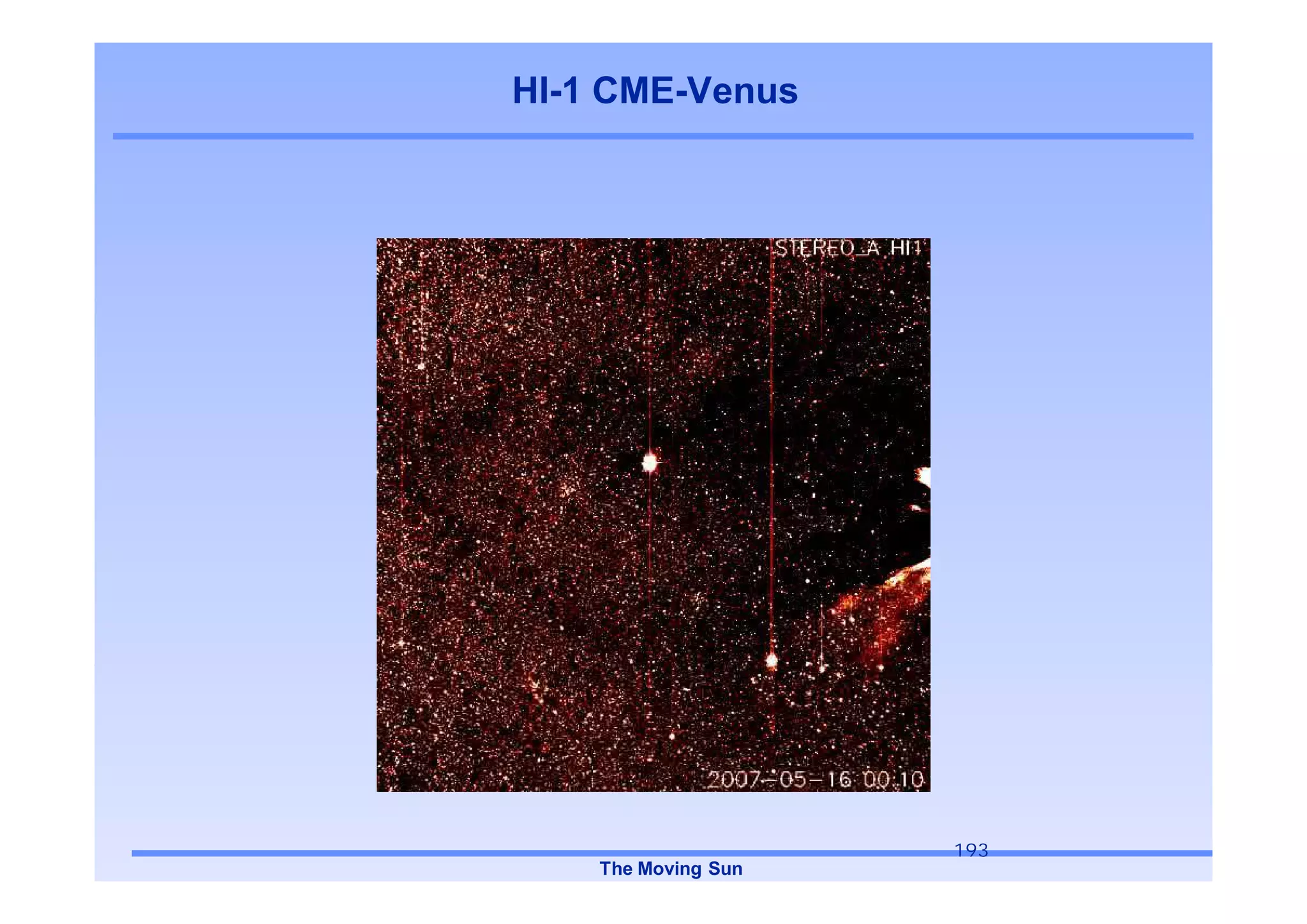 HI-1 CME-Venus




                     193
    The Moving Sun
 