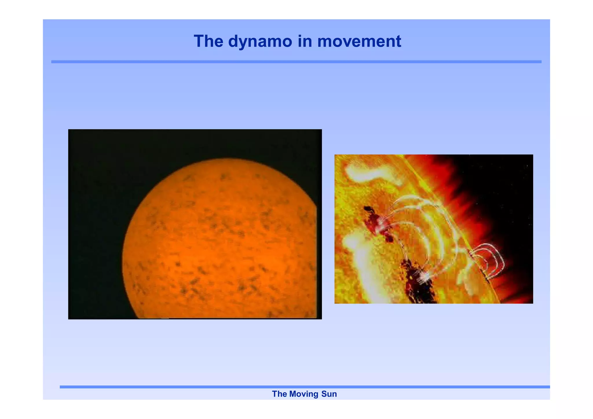 The dynamo in movement




        The Moving Sun
 