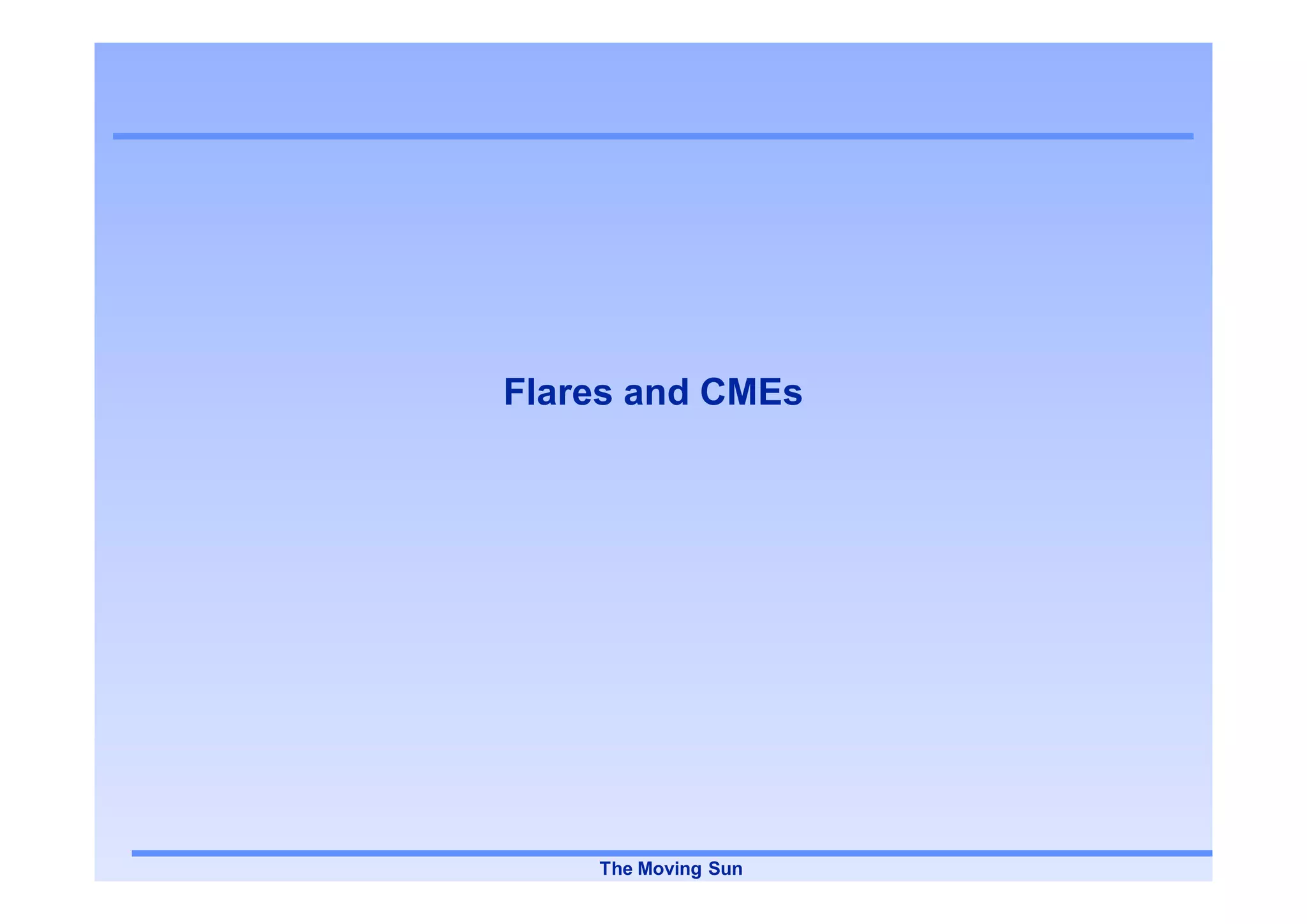 Flares and CMEs




    The Moving Sun
 
