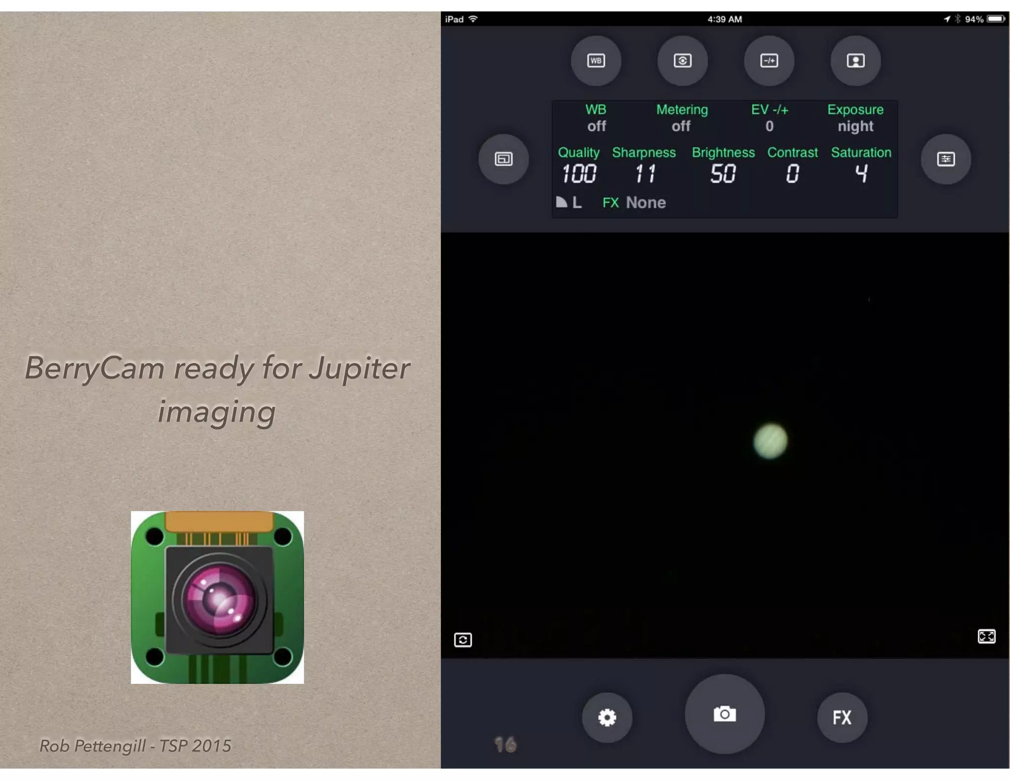 Rob Pettengill - TSP 2015 16
BerryCam ready for Jupiter
imaging
 