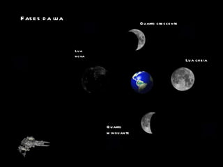 Lua nova Quarto crescente Lua cheia Quarto minguante Fases da lua 