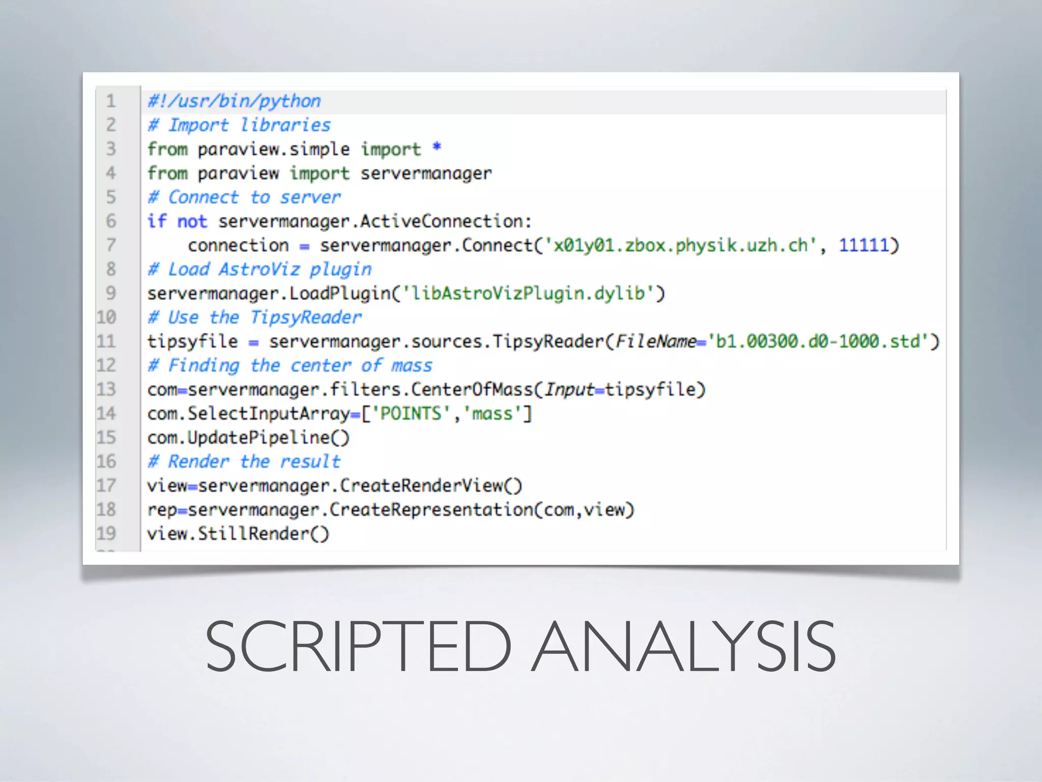 SCRIPTED ANALYSIS
 