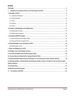 Astu 5 year strategic plan final | PDF