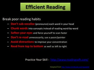 Avoid Reading A+ student strategies final | PPTX