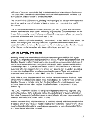 A Study investigating airline loyalty programs' effectiveness and how it affects revenue..pdf