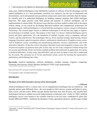 A Study Of Artificial Intelligence And Machine Learning In Power Sector ...