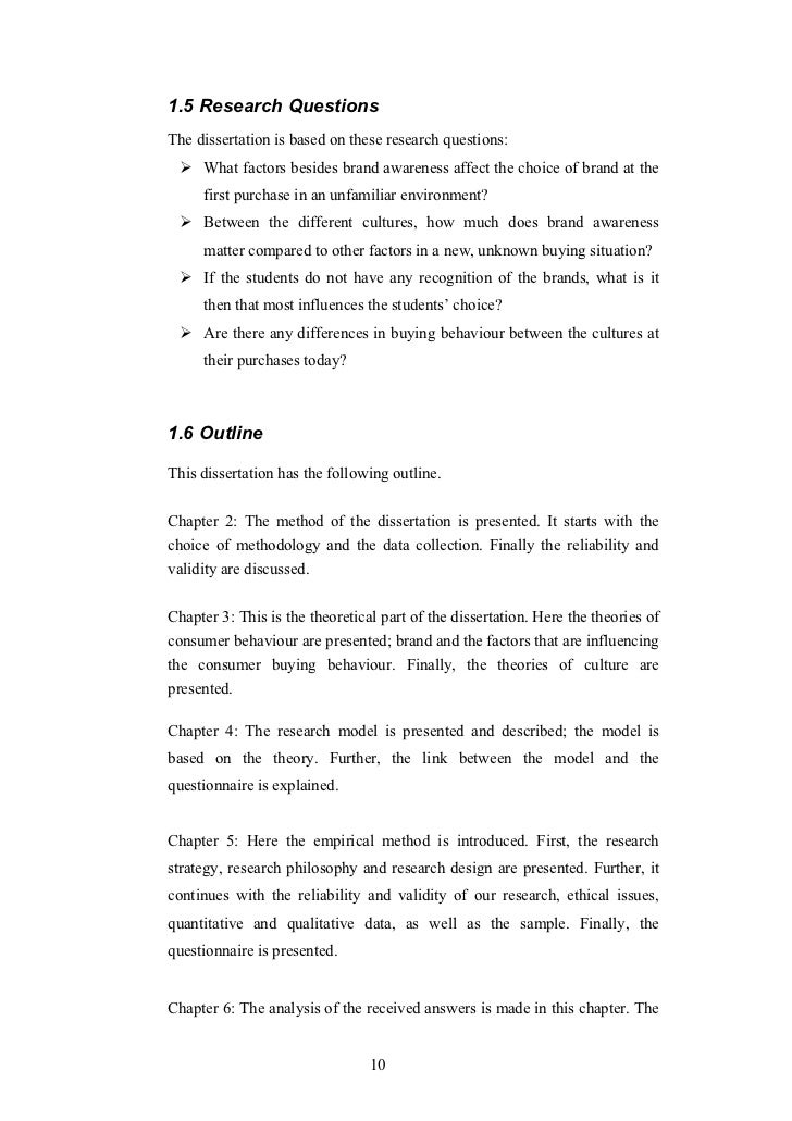 Brand loyalty dissertation titles