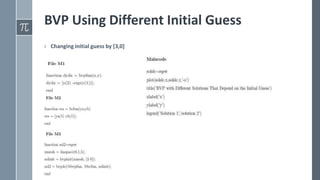 BVP Using Different Initial Guess
› Changing initial guess by [3,0]
 