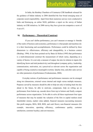 A Study Of Corporate Social Responsibility And Its Impact On ...