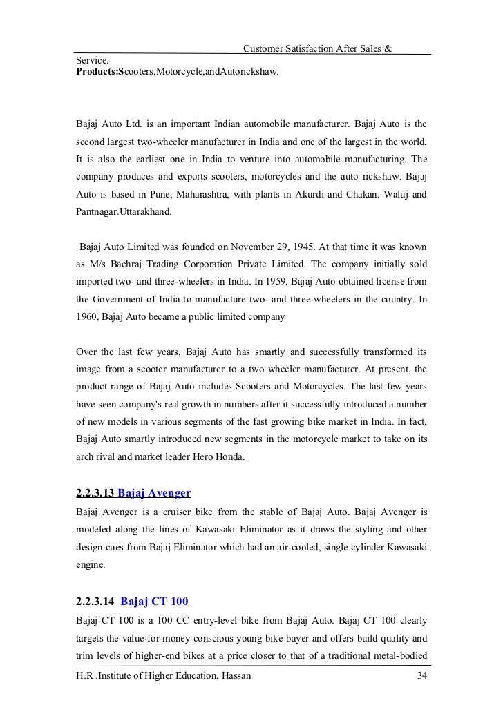 Customer satisfaction review of literature on tvs motors
