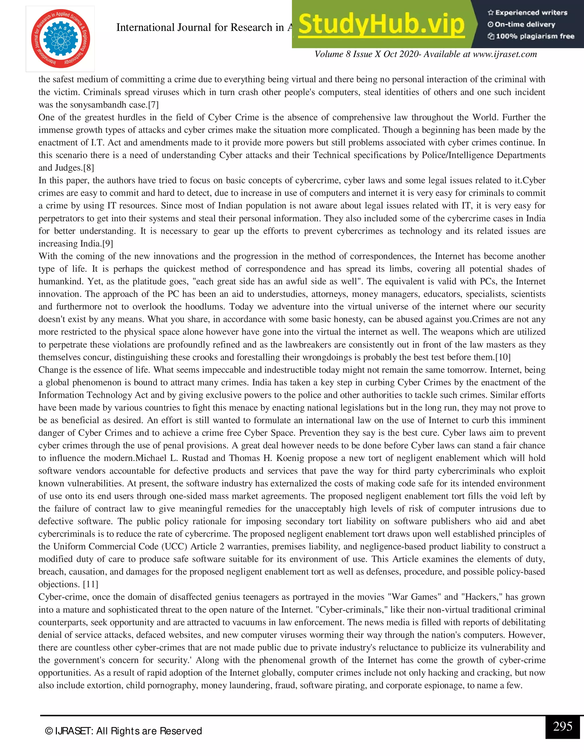 A Study Of Cybercrimes In India Using Digital Forensics | PDF