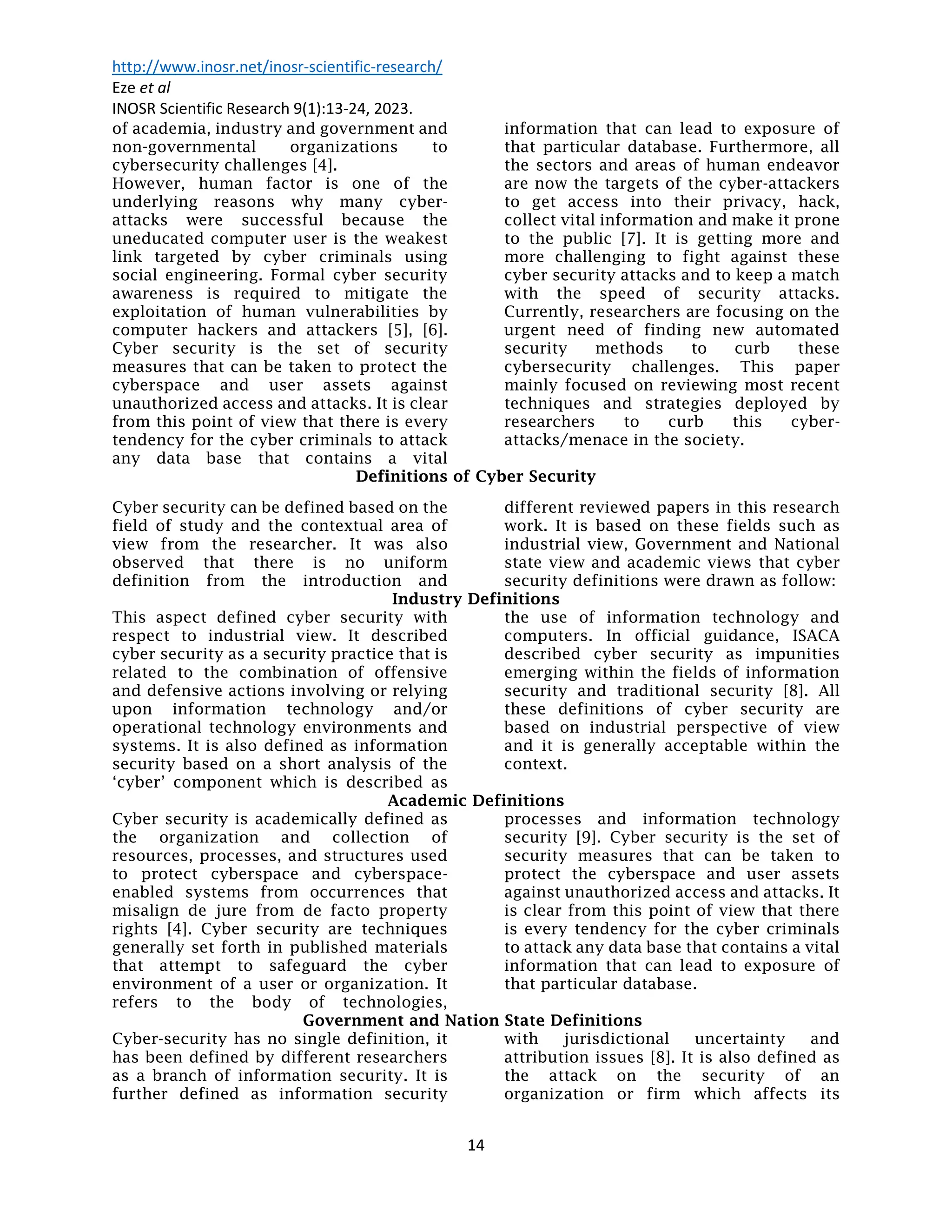 A Study of Cyber Security Threats, Challenges in Different Fields and ...