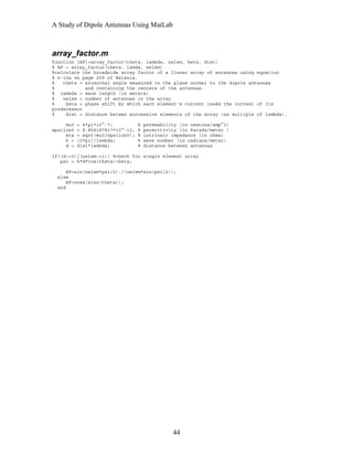 A study of dipole antennas using mat lab | PDF