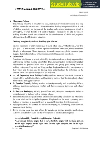 A Study Of Emotional Intelligence Among Adolescents | PDF