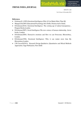 A Study Of Emotional Intelligence Among Adolescents | PDF
