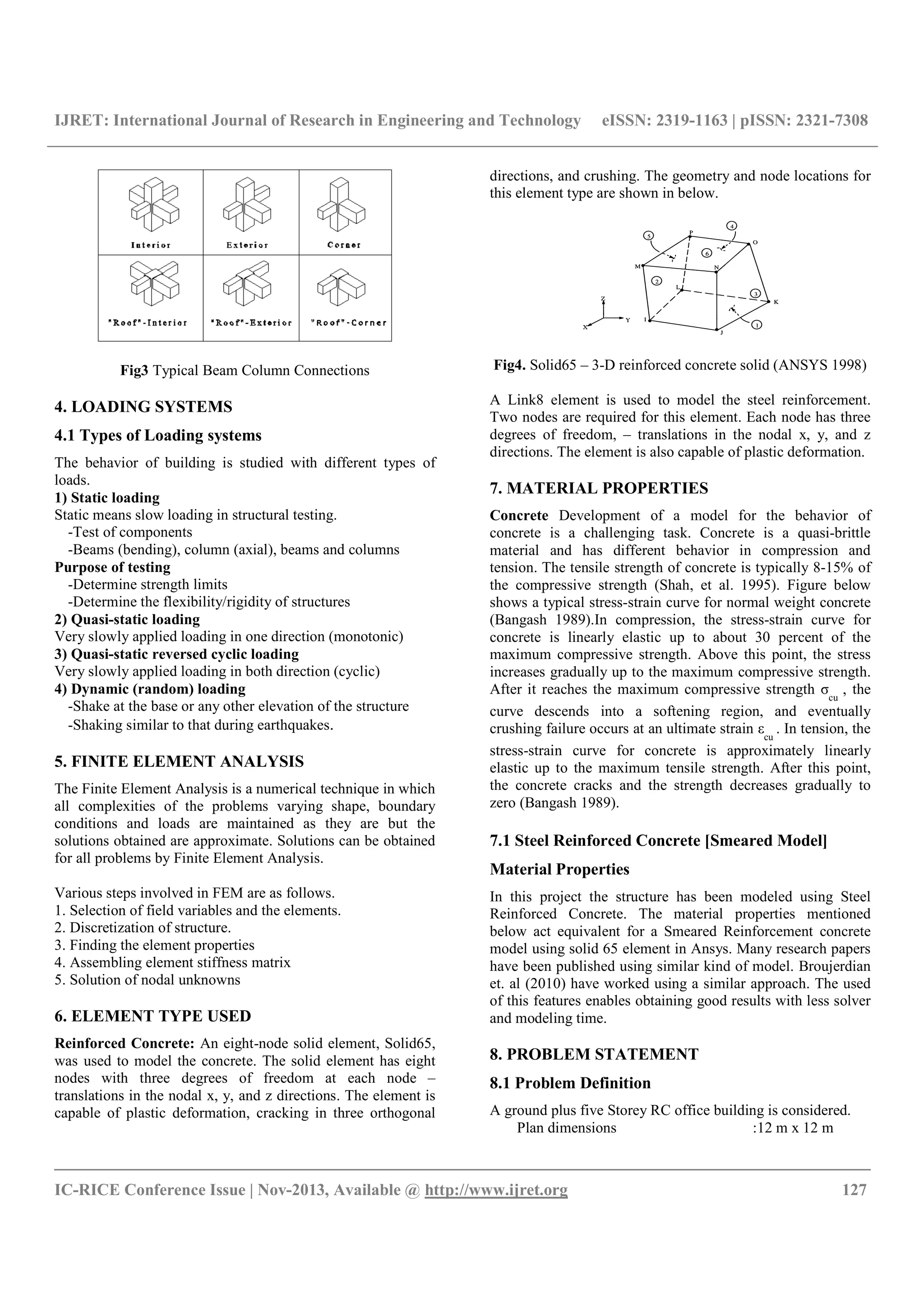 A study of r.c.c. beam column connection subjected to monotonic loading ...