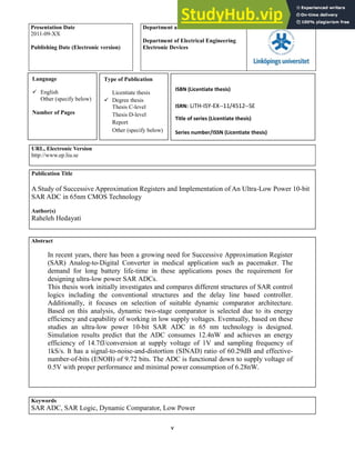 A Study Of Successive Approximation Registers And Implementation Of An ...