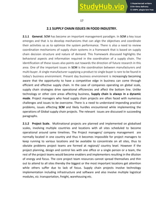 A STUDY OF SUPPLY CHAIN MANAGEMENT IN FOOD INDUSTRY | PDF