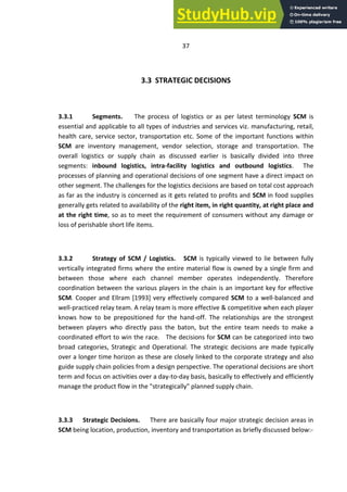 A STUDY OF SUPPLY CHAIN MANAGEMENT IN FOOD INDUSTRY | PDF