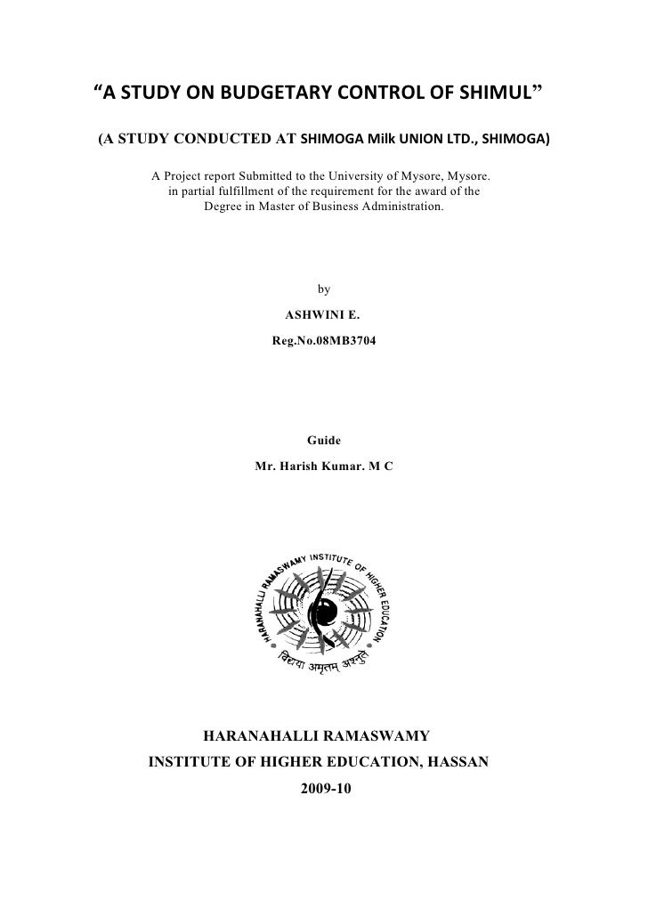 a study on budgetary