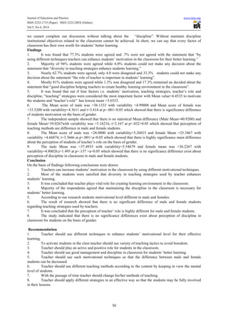 A study on classroom environment and learning of the students at ...