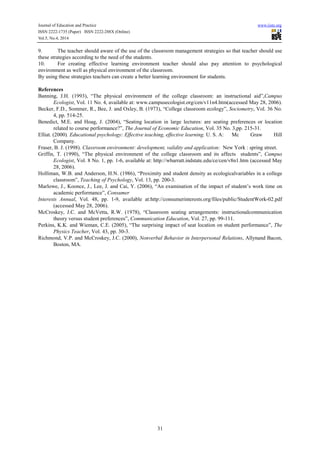 A study on classroom environment and learning of the students at ...