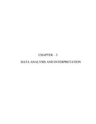 CHAPTER – 3
DATA ANALYSIS AND INTERPRETATION
 