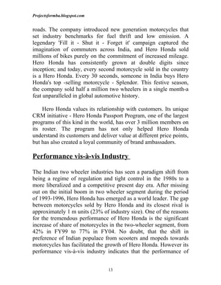 A study on consumer buying behaviour at the time to purchase hero honda ...