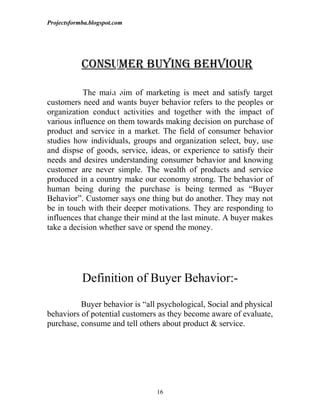 A study on consumer buying behaviour at the time to purchase hero honda ...