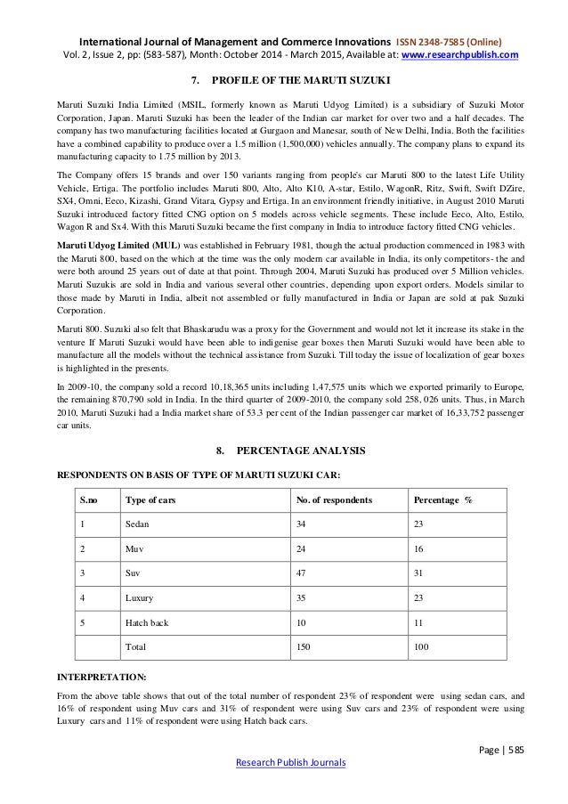 Literature review of customer satisfaction in maruti suzuki