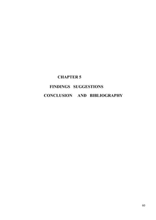 60
CHAPTER 5
FINDINGS SUGGESTIONS
CONCLUSION AND BIBLIOGRAPHY
 