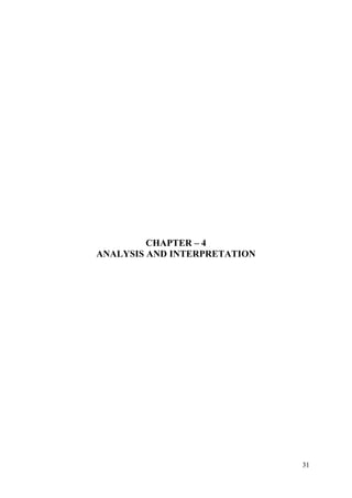 31
CHAPTER – 4
ANALYSIS AND INTERPRETATION
 