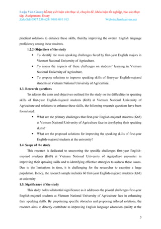A STUDY ON DIFFICULTIES IN SPEAKING SKILLS OF FIRST-YEAR ENGLISH ...