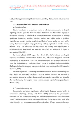 A STUDY ON DIFFICULTIES IN SPEAKING SKILLS OF FIRST-YEAR ENGLISH ...
