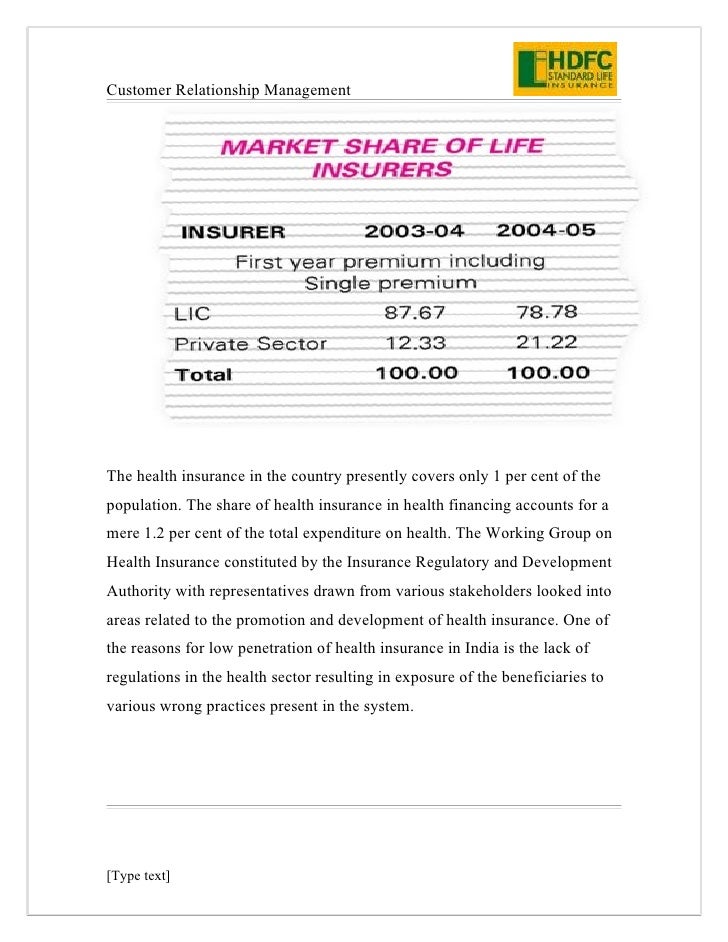 A study on effectiveness of crm in hdfc standard life insurance i…