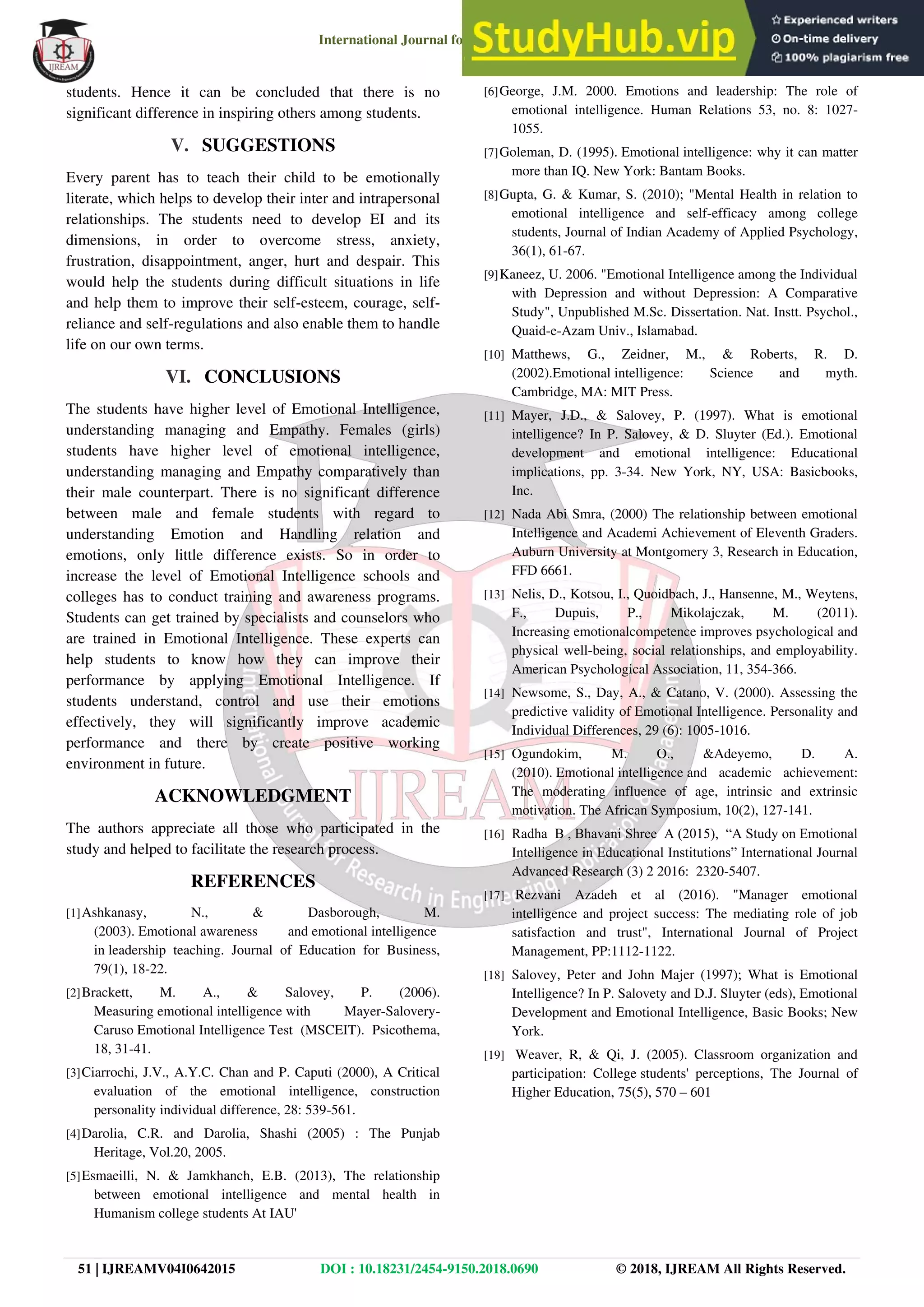 A Study On Emotional Intelligence Among Management Students.Pdf