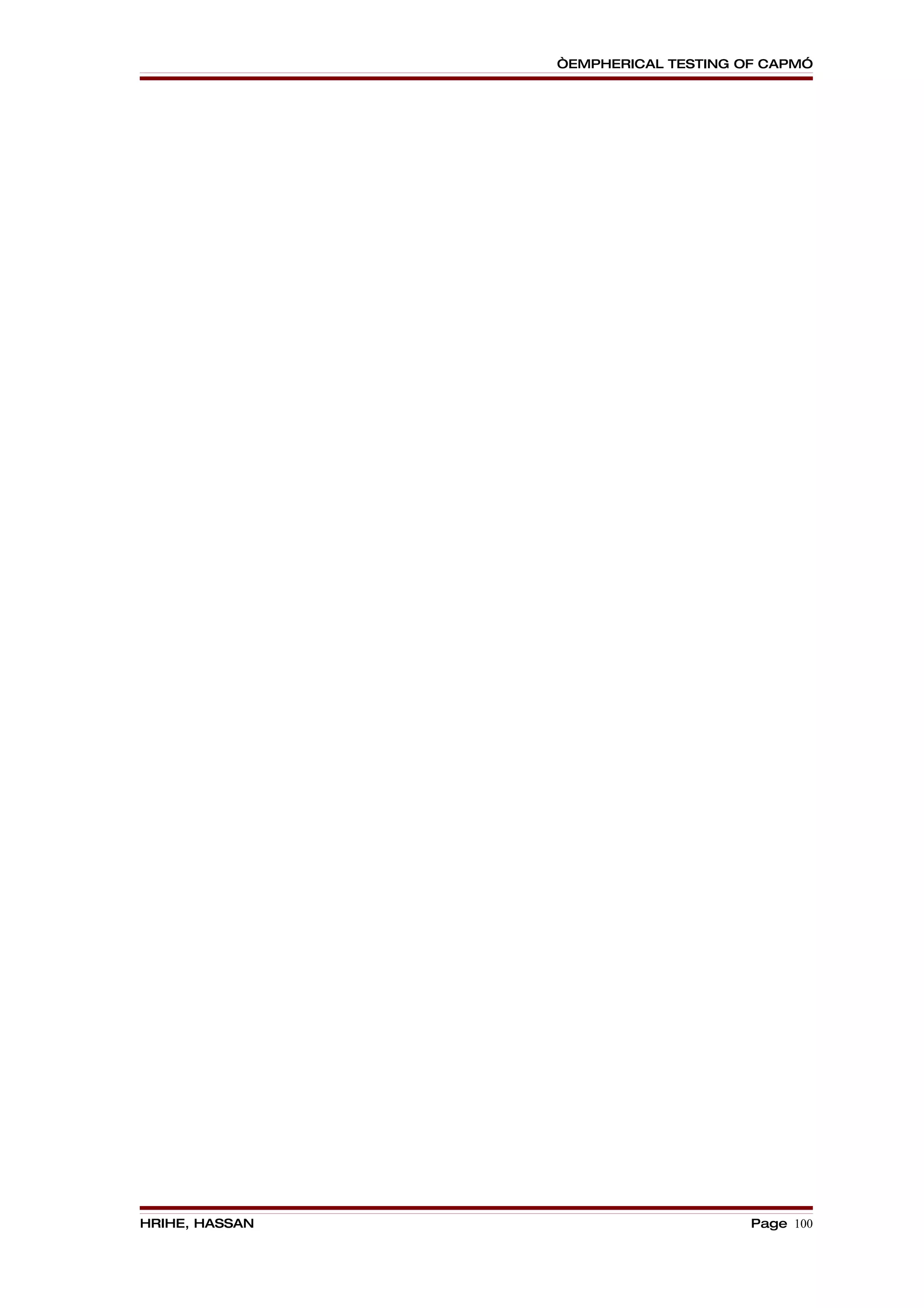 “EMPHERICAL TESTING OF CAPM”




HRIHE, HASSAN                        Page 100
 